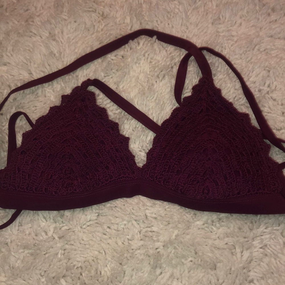 Purple crochet bikini top